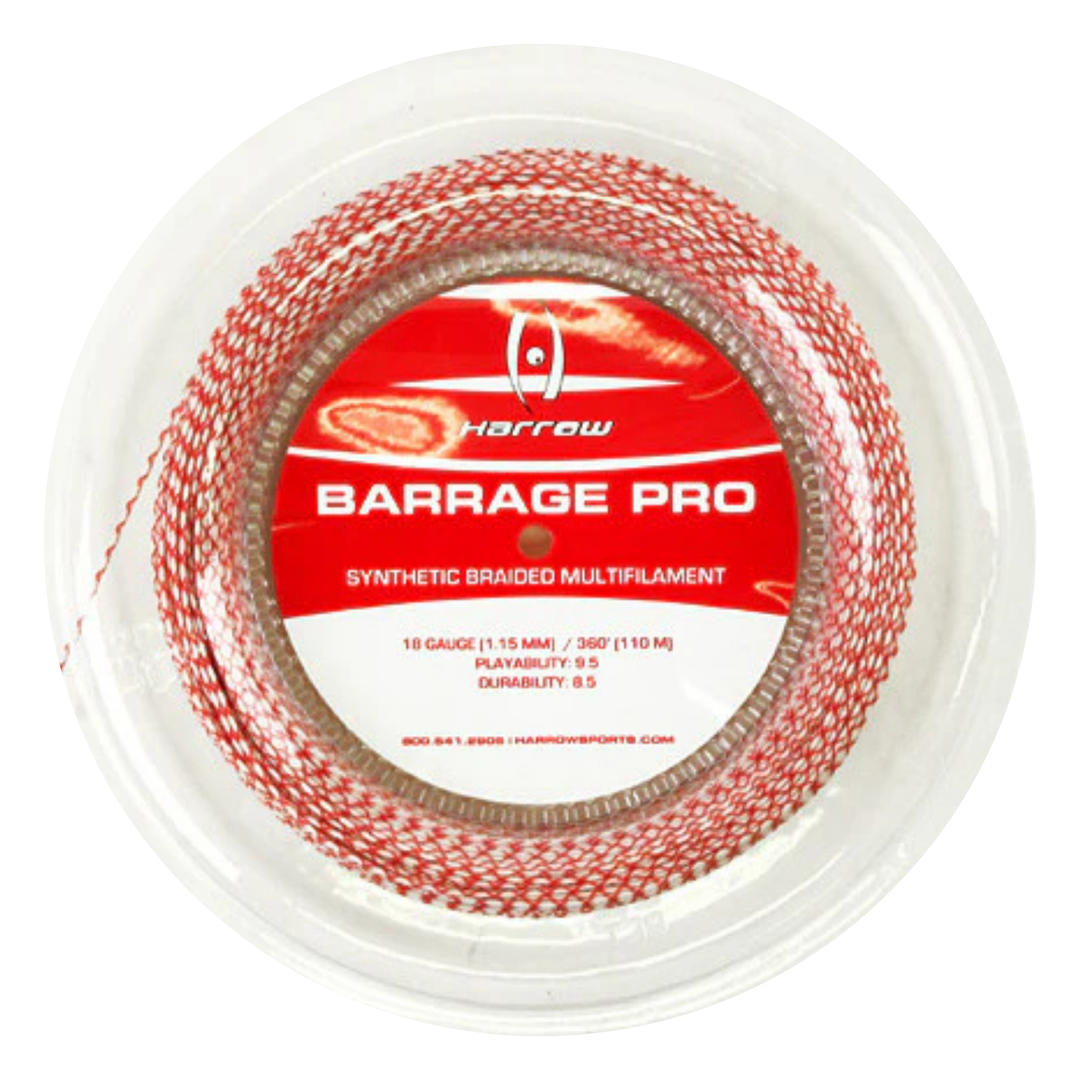 Barrage Pro Squash String, 18 Gauge, 360' Reel - Harrow Sports