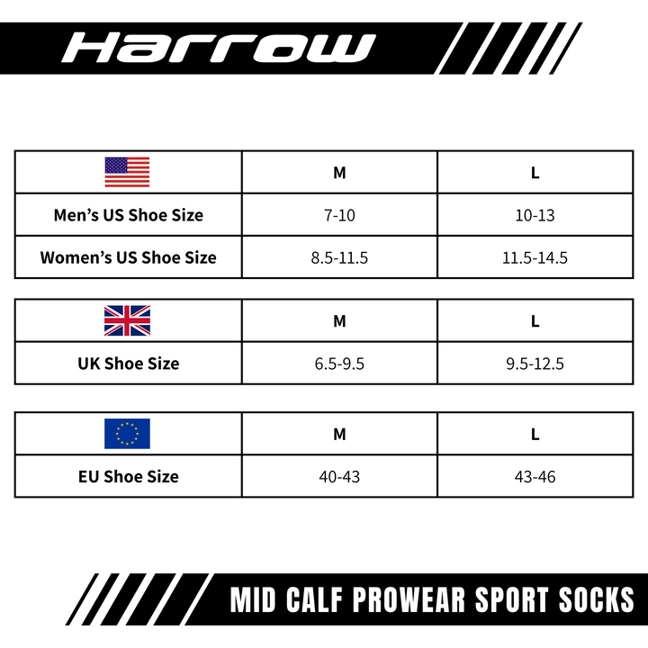 Mid Calf ProWear Sport Socks Unisex - Harrow Sports